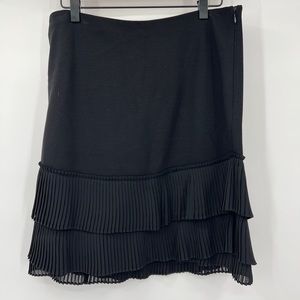 **SOLD** NWT Ann Taylor Skirt Black Zipper On The Side Tiered Chiffon Ruffle